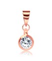 4mm CZ Round Stone Silver Pendant SPEB-80n